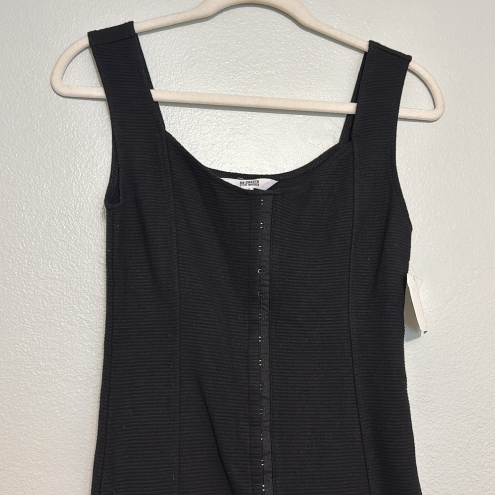 BB Dakota by Steve Madden Eyelets Up Here Black Mini Dress - Picture 4 of 7